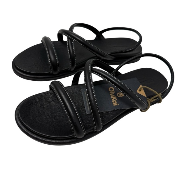 Olukai Tiare Strappy Womens Size 9 black Sandals Comfy NWT - Picture 2 of 7